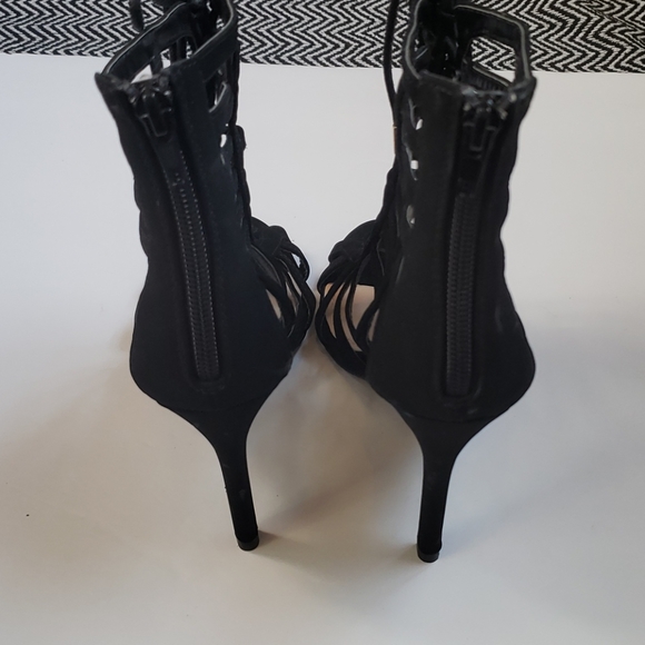Black Lace-up Heels - Picture 4 of 5